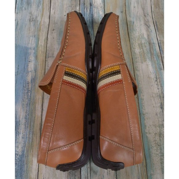 GEOX Men's Brown Leather Driving Moccasins Size 44 US 11 Slip On Shoes - Picture 9 of 10